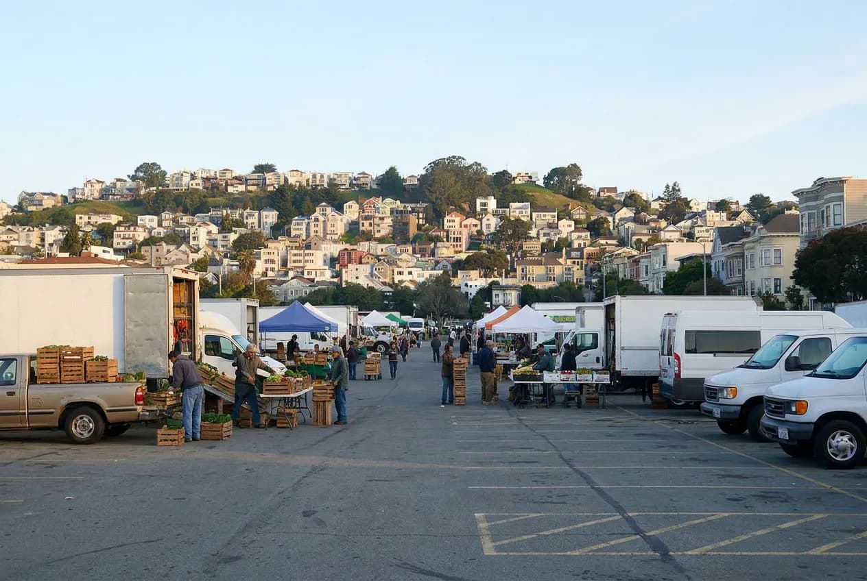 Alemany Farmers Market in Bernal Heights, San Francisco — cover photograph