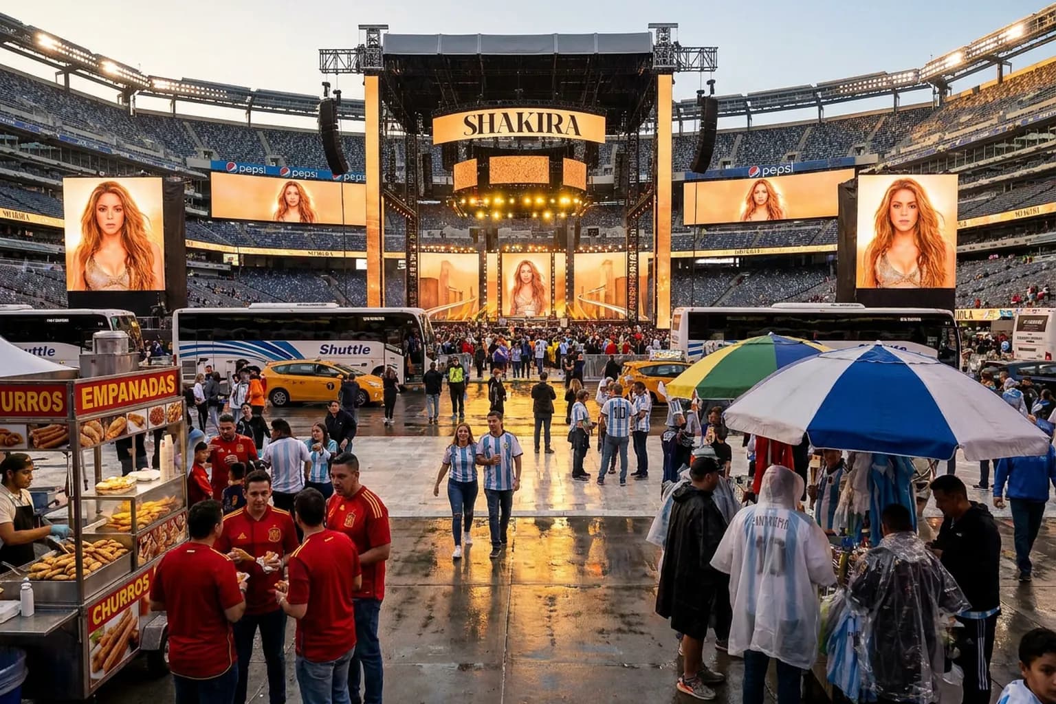 A bright practical scene for shakira halftime show highlights from spain argentina world cup final.