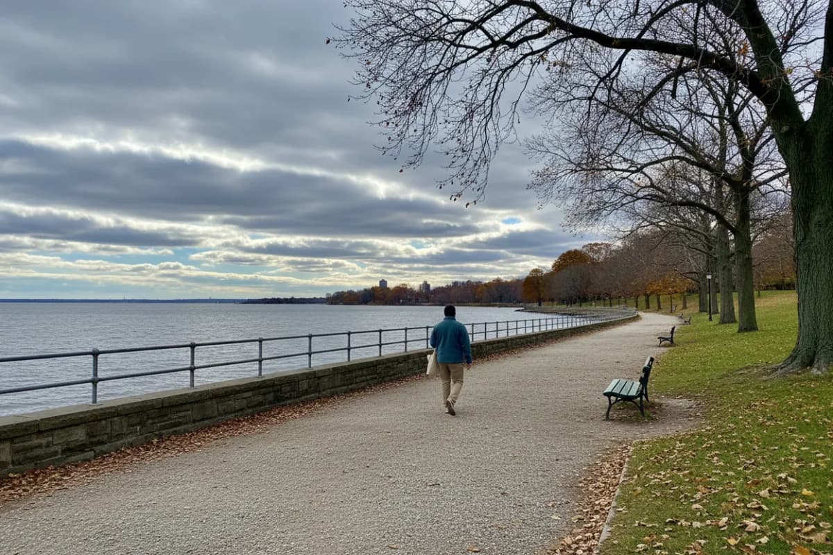 NYC experience scene for Shore Road Park: A Free Bay Ridge Harbor Walk for Low-Energy Days