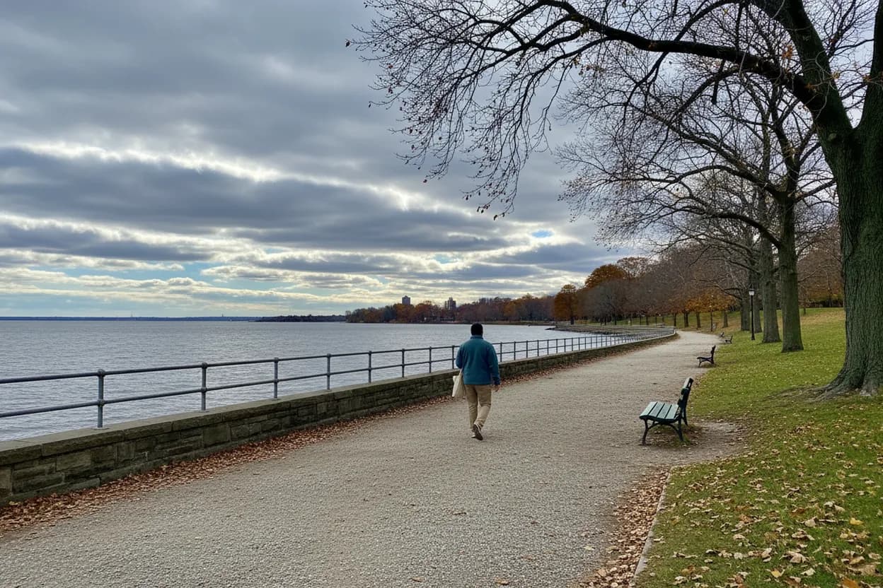 NYC experience scene for Shore Road Park: A Free Bay Ridge Harbor Walk for Low-Energy Days