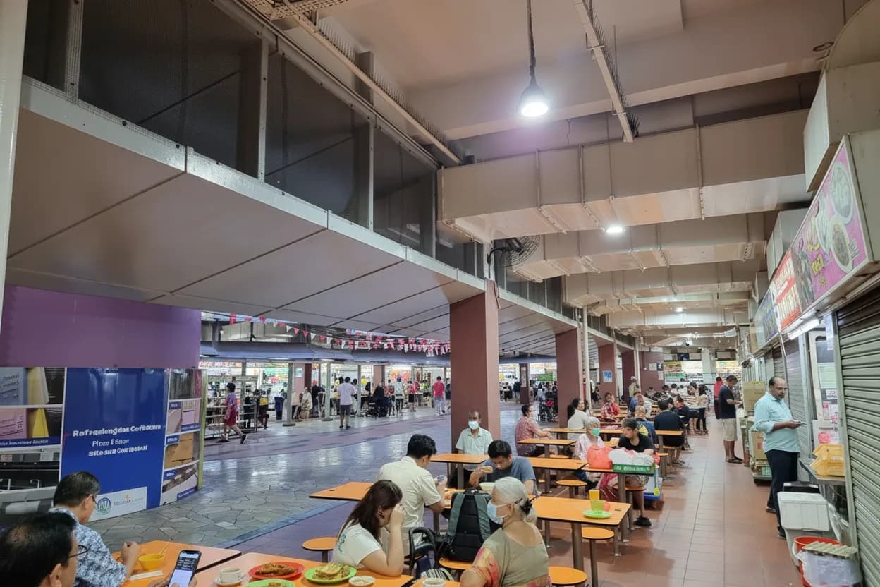 Tekka Centre food start for a Singapore England vs India cricket route