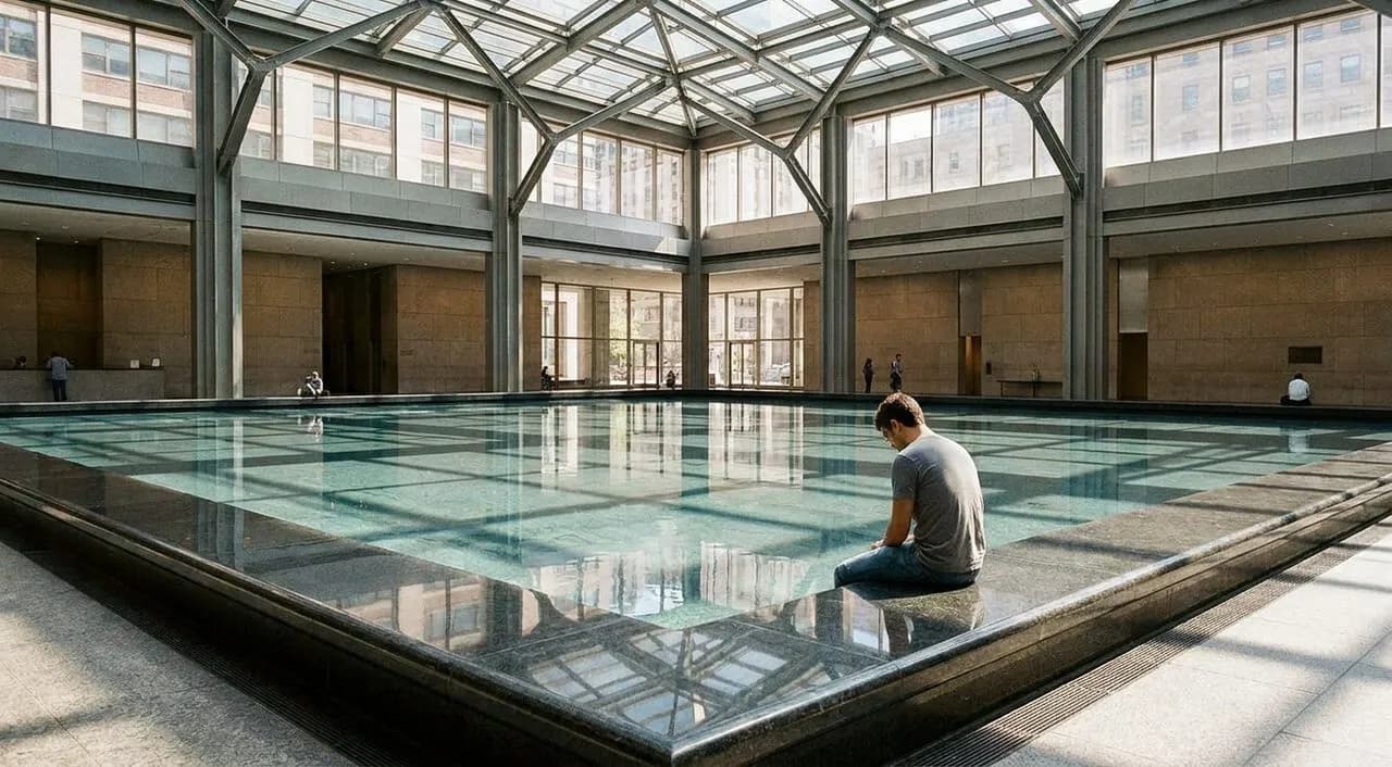The Sky-Reflecting Pool Inside a Kips Bay Office Tower
