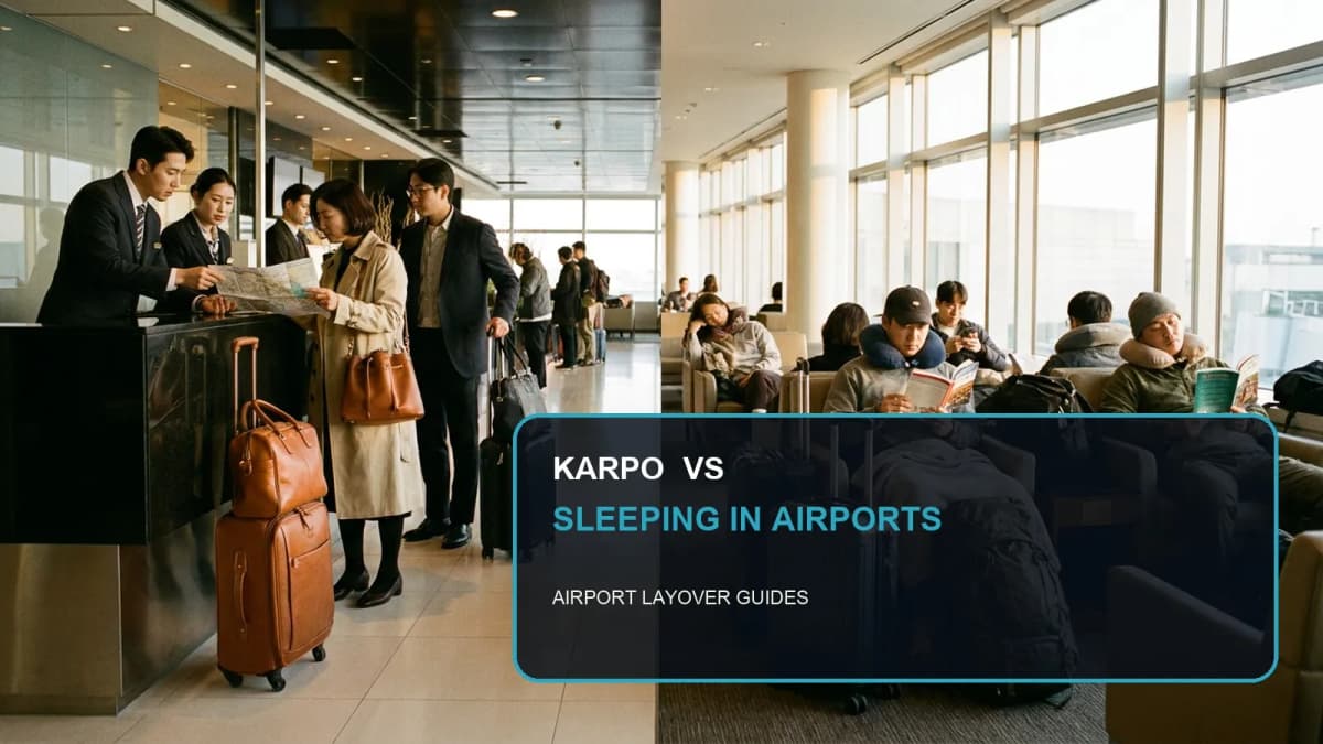 Karpo versus Sleeping in Airports in a photorealistic editorial comparison.