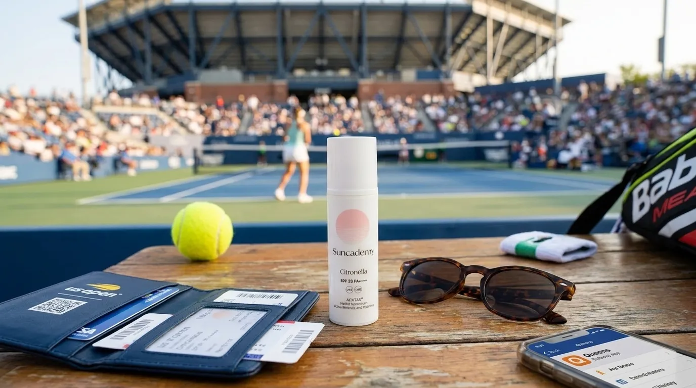 Photorealistic New York scene for Smart Sunscreen Timing for Long US Open Day Sessions.