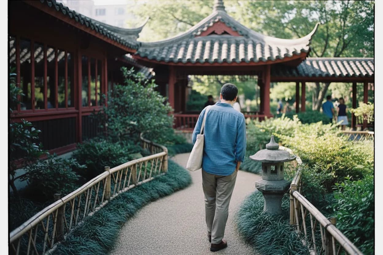 NYC experience scene for Snug Harbor’s Scholar Garden: A Slow Staten Island Culture Day