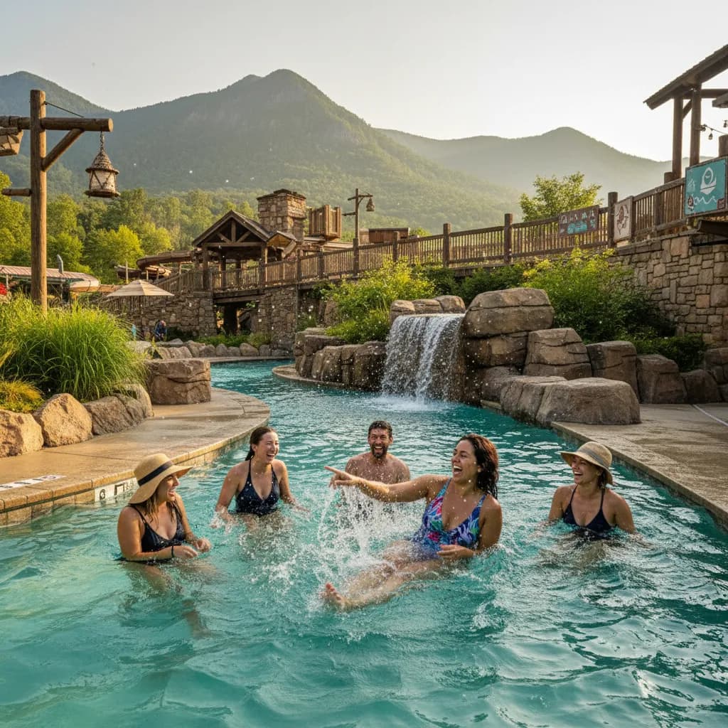 soaky mountain waterpark group outing scene for NYC
