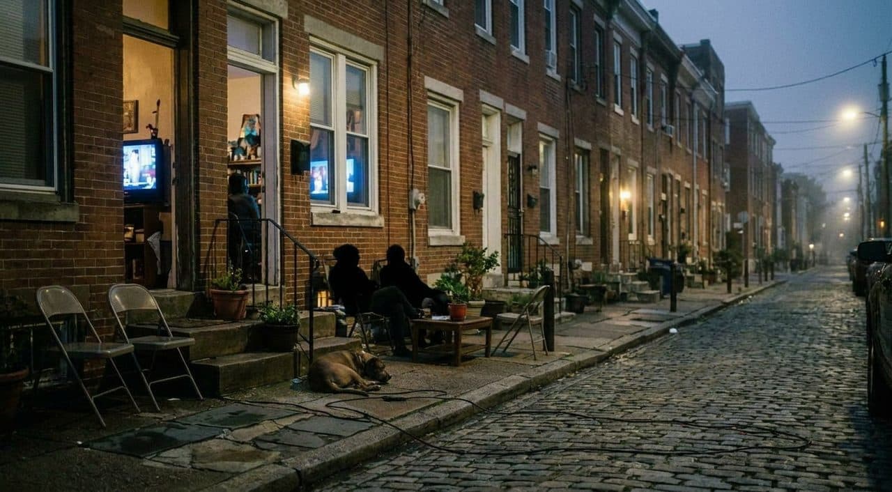 South Philly Row House Porches Tune to America's Got Talent Auditions Then Flip for World Cup - scene