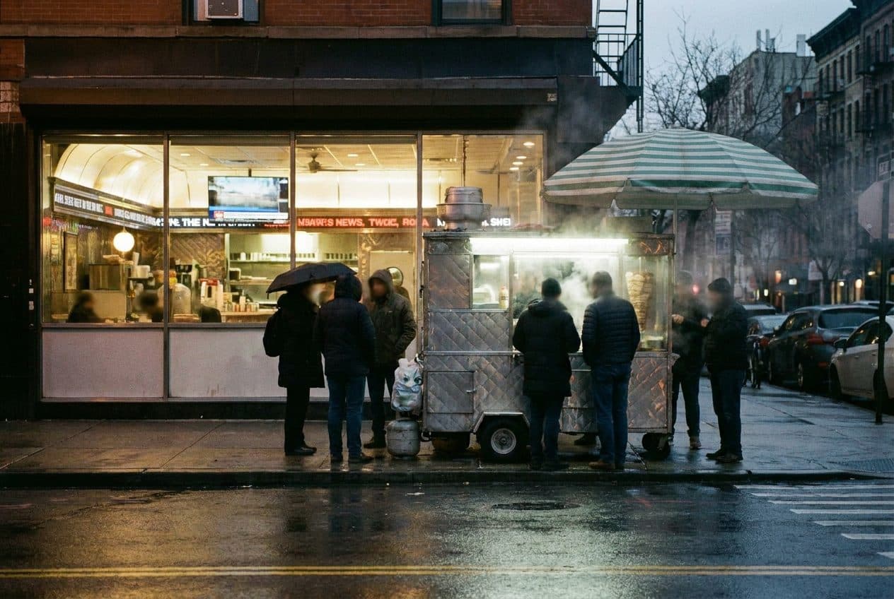 Souvlaki Carts in Astoria the Night kaley cuoco Headlines Flash Between Halves - scene
