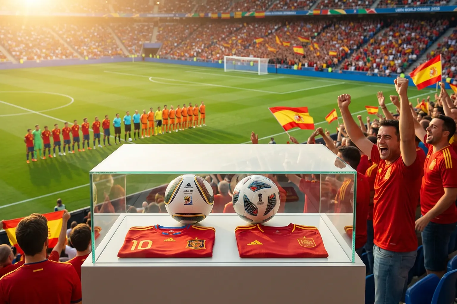 Bright World Cup match-day scene in East Rutherford · New York City · North America.