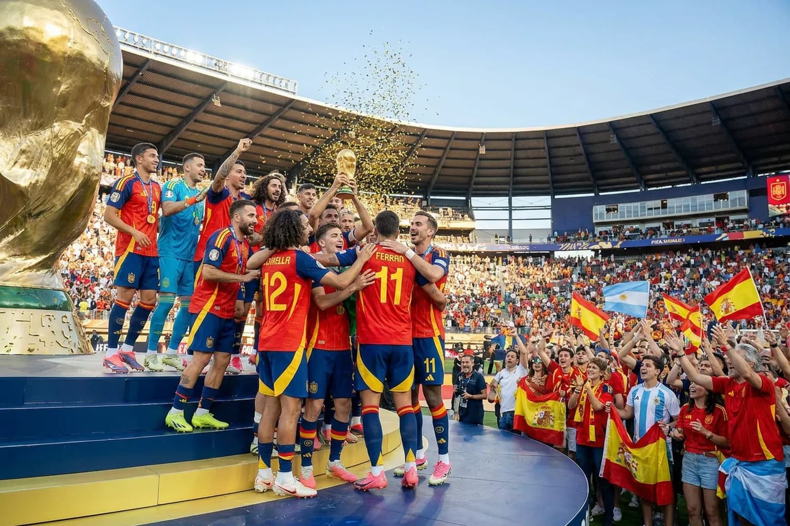 Bright World Cup match-day scene in East Rutherford · New York City · North America.