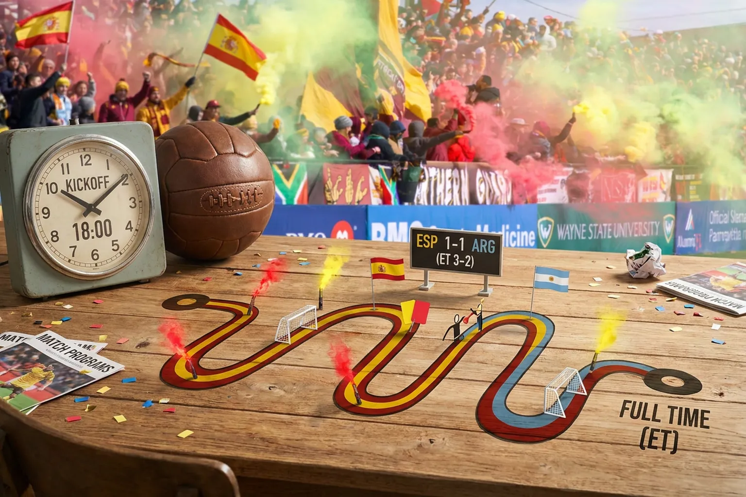 Bright World Cup match-day scene in East Rutherford · New York City · North America.