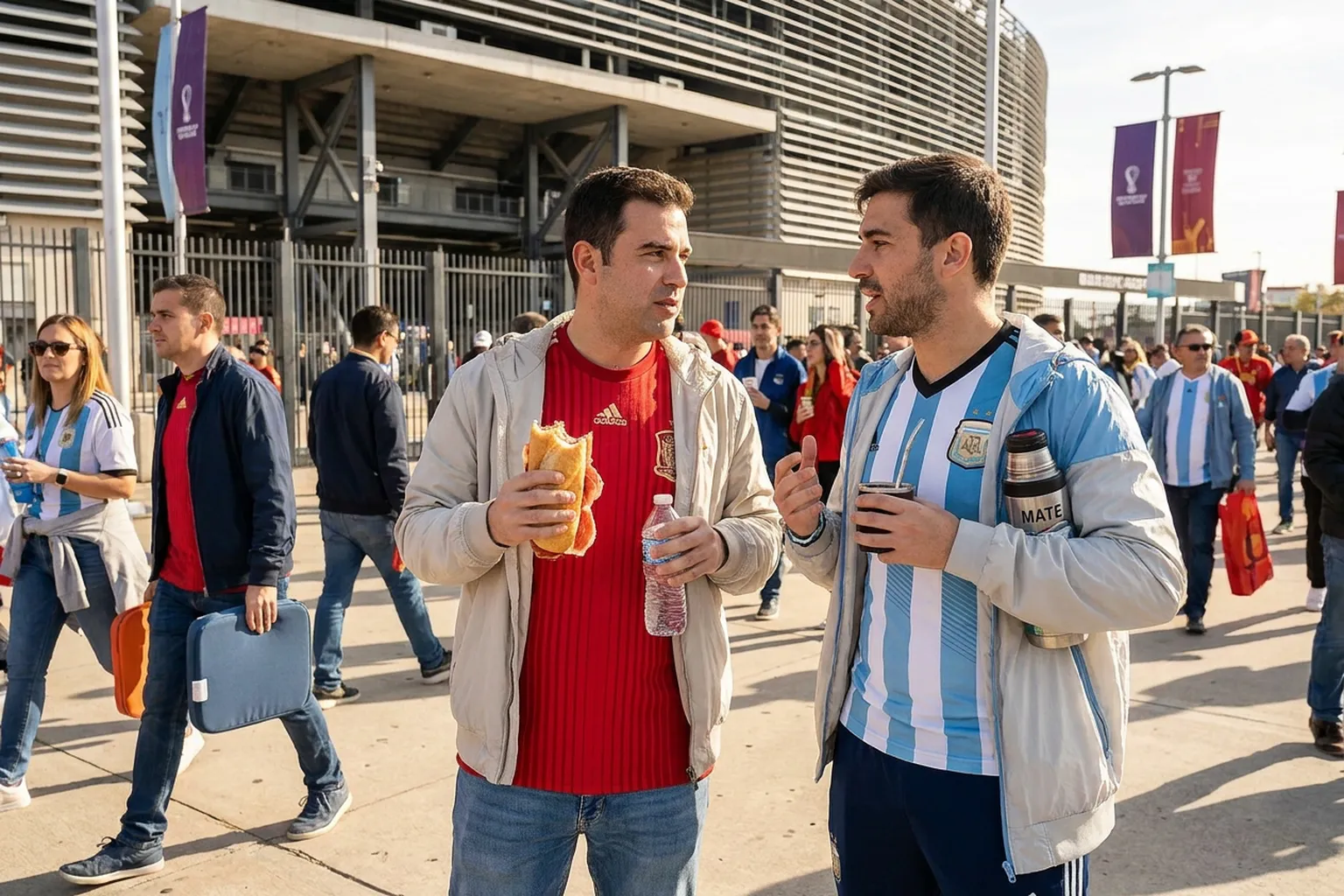 A bright practical scene for spain argentina final timeline from kickoff through extra time.