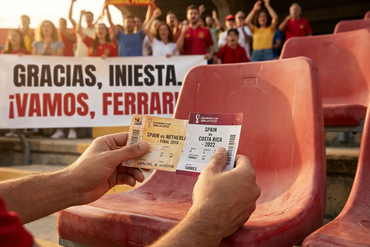 A bright practical scene for spain’s two world cup titles came on different continents.
