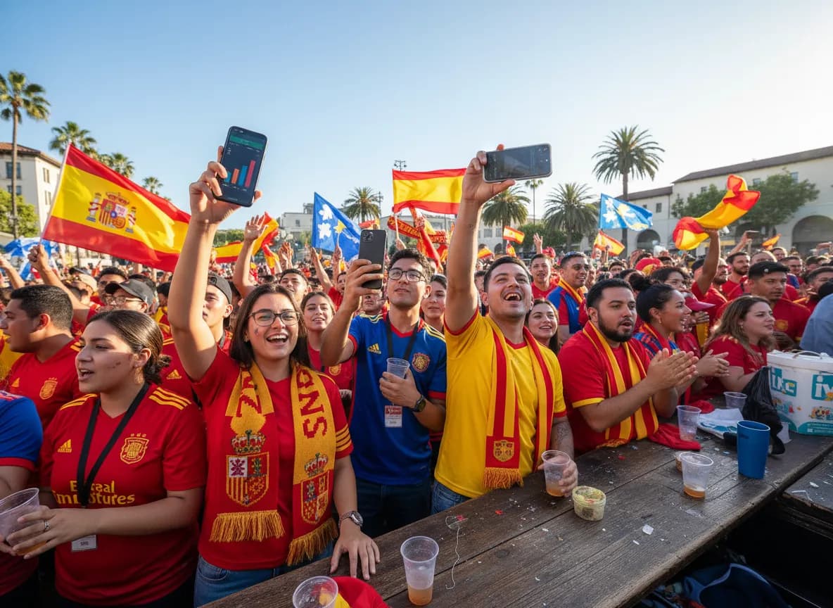 Spain supporters using a public route in Los Angeles