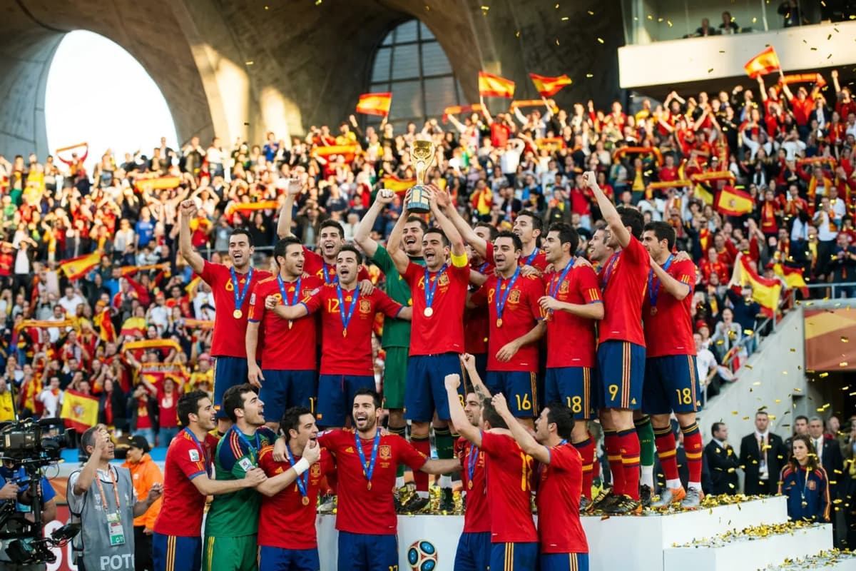 Bright World Cup match-day scene in East Rutherford · New York City · North America.