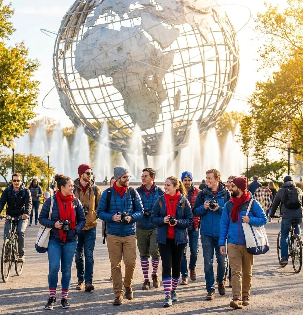 Bright New York local scene for Spiderman Brand New Day Photo Walks Around US Open Queens.