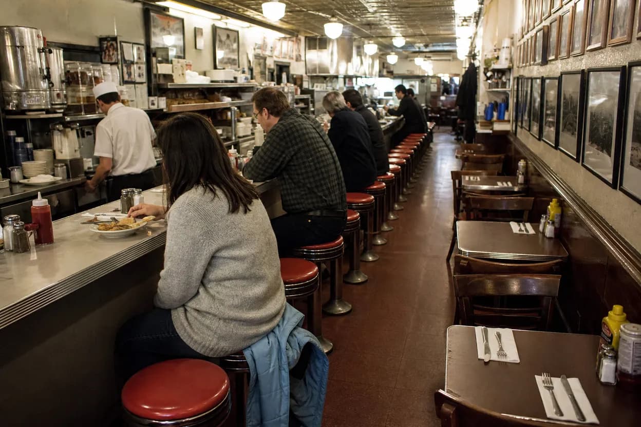 Cover scene for S&P in Flatiron: A Counter Lunch for Hot-Dog-Day Searchers