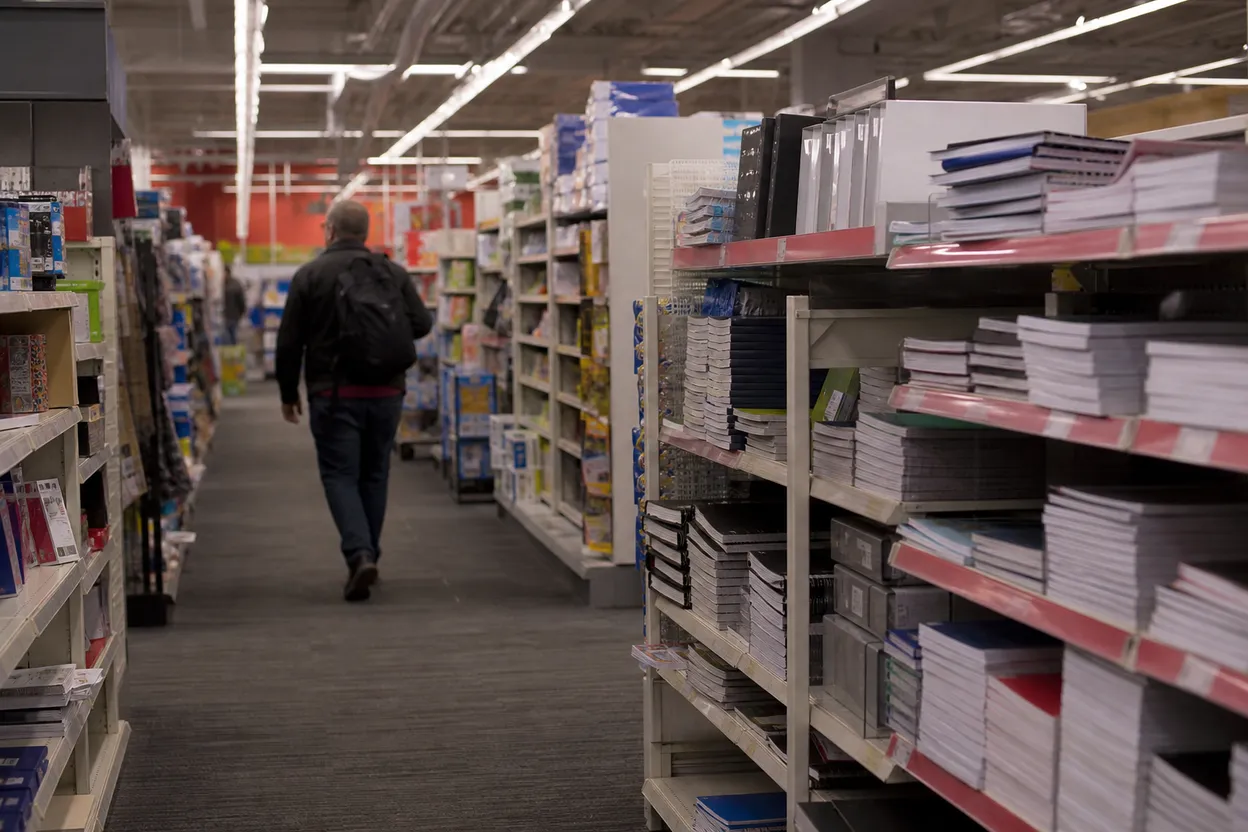 NYC experience scene for Staples on 86th Street: A Step-Free School-Supply Run for UES Parents