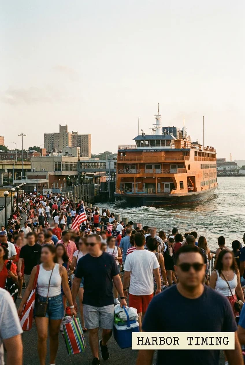 Staten Island Ferry holiday service planning scene