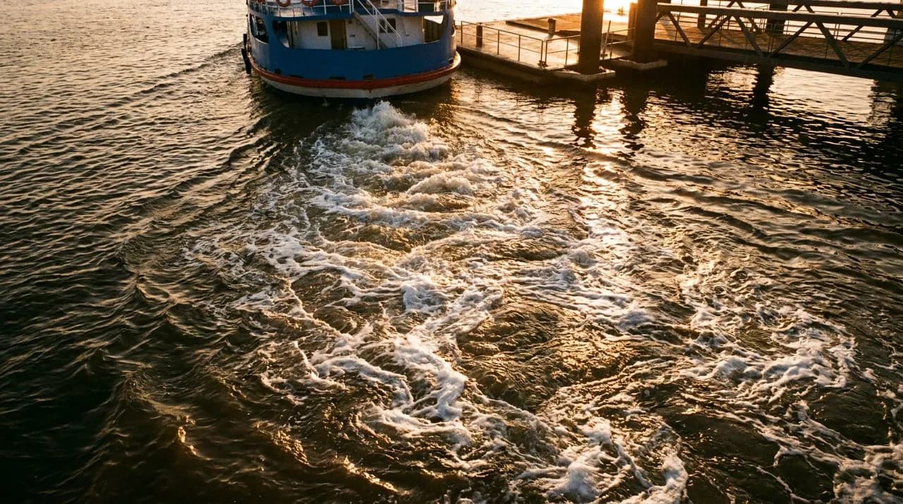 The Staten Island Ferry's Sunset Crossing Past the Statue of Liberty