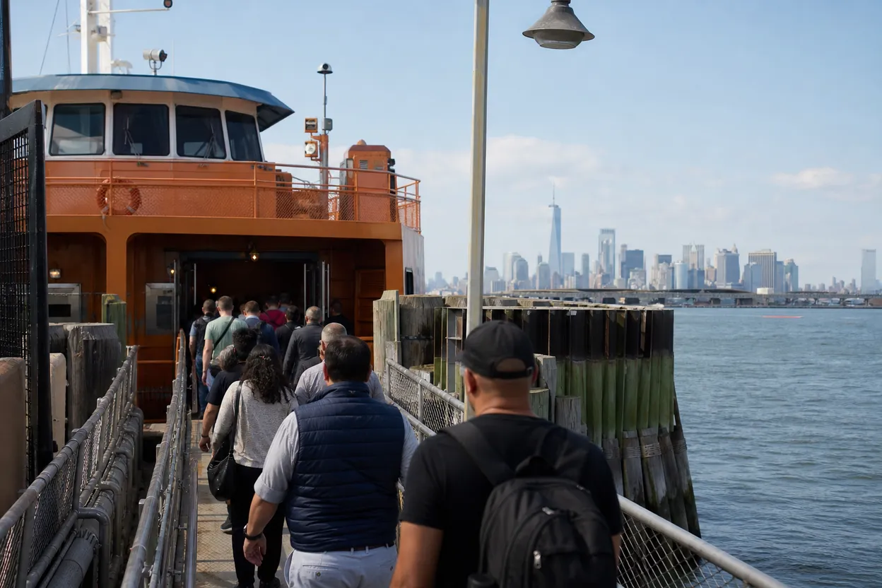 NYC experience scene for Staten Island Ferry Sunset Loop When Manhattan Is Too Crowded