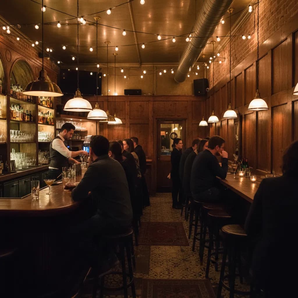 Editorial-style detail scene for St Mazie Bar & Supper Club in New York.