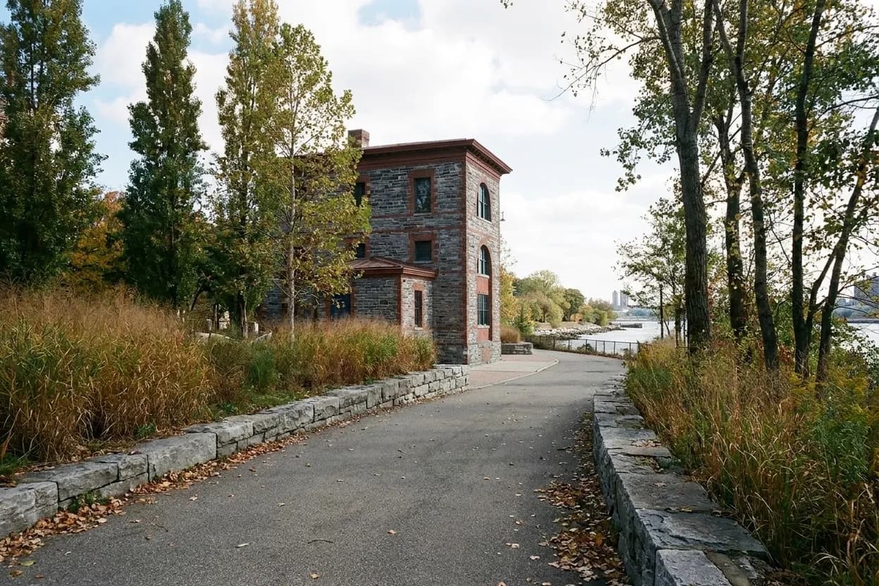 Realistic exterior view of Strecker Memorial Laboratory in NYC