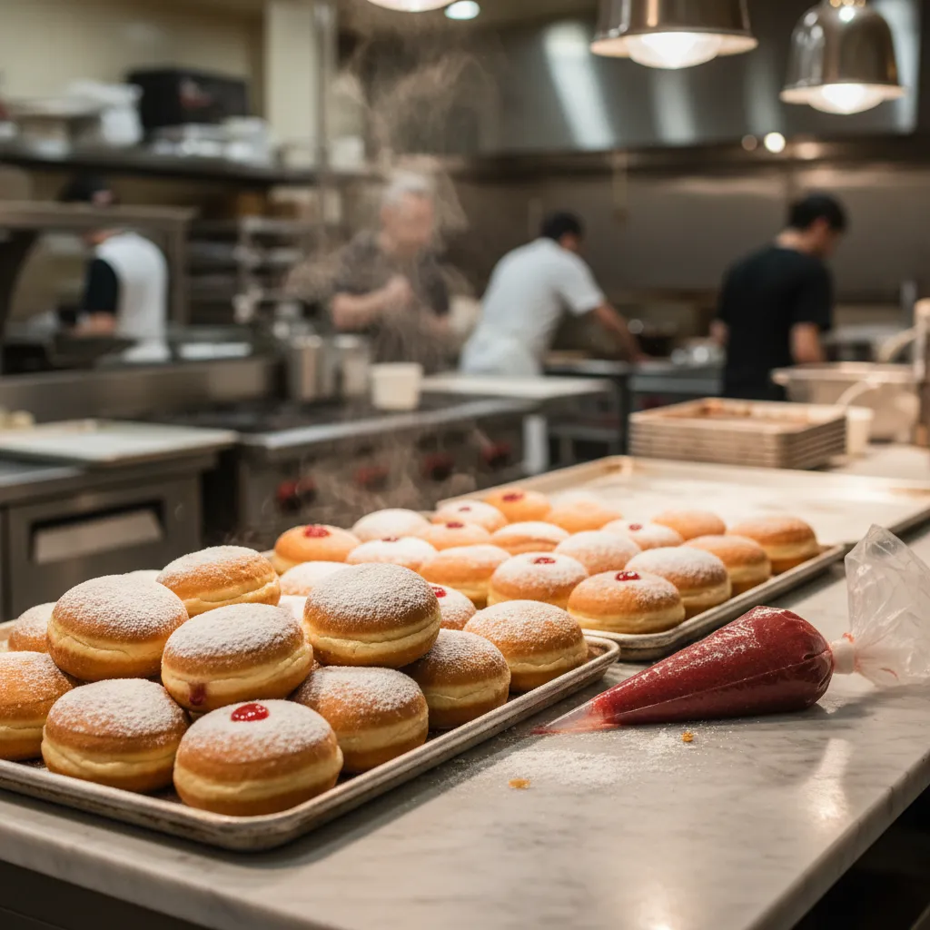 Sufganiyot Secrets: NYC Bakeries That Fry And Fill Them — editorial NYC scene