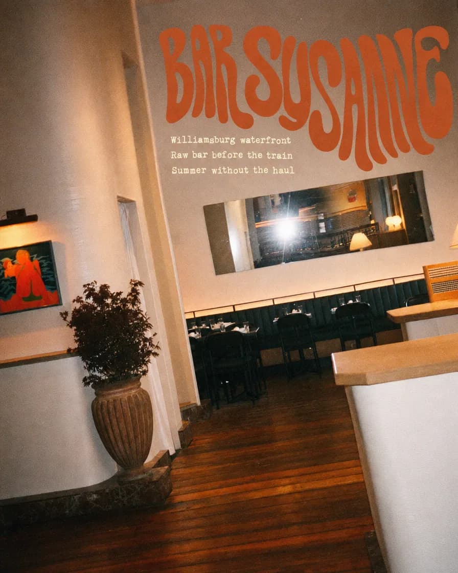 Bar Susanne — peach-colored waterfront raw bar, Williamsburg