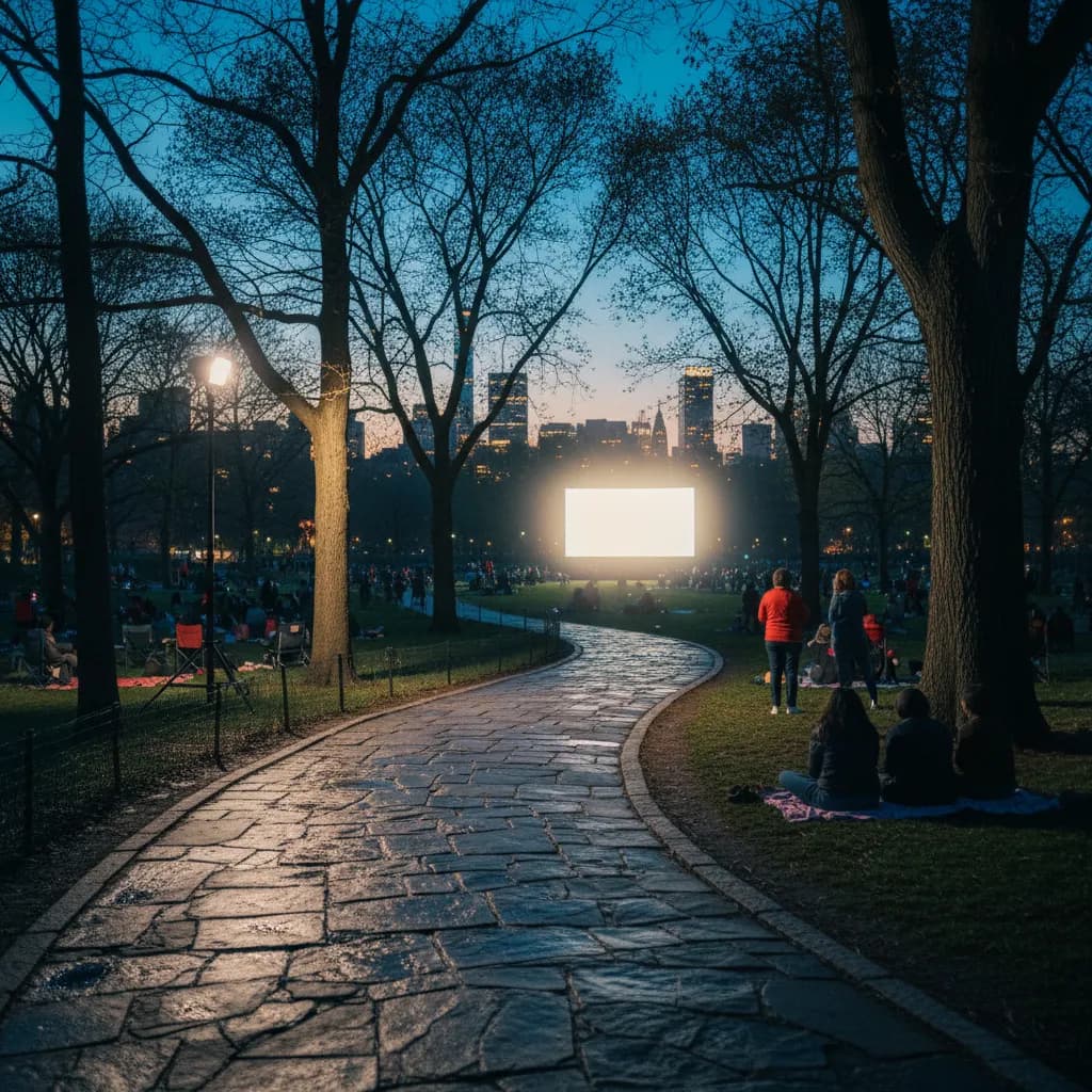 Summer Outdoor Movies: Bryant Park Turns a Blanket Into a Schedule - detail scene