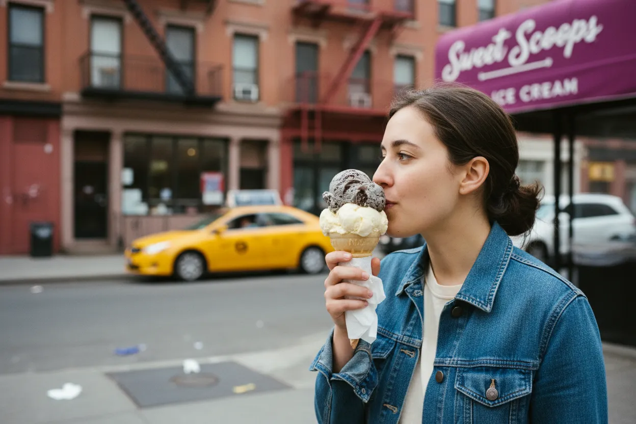 NYC experience scene for Sundaes and Cones in the East Village When Dinner Was Too Spicy