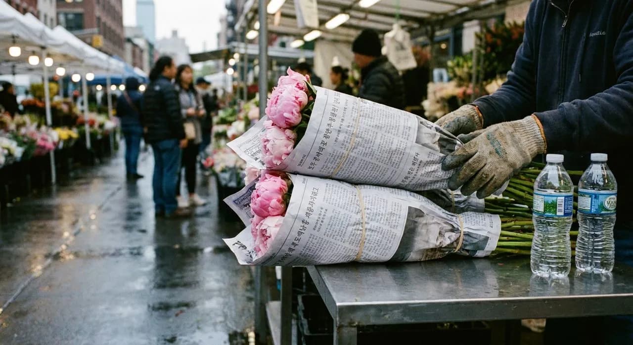 The Sunday 7am flower market run in Chelsea before the wedding crowd arrives