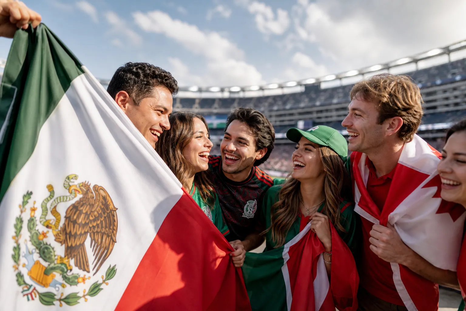 World Cup supporters navigating New York · New Jersey during match day.