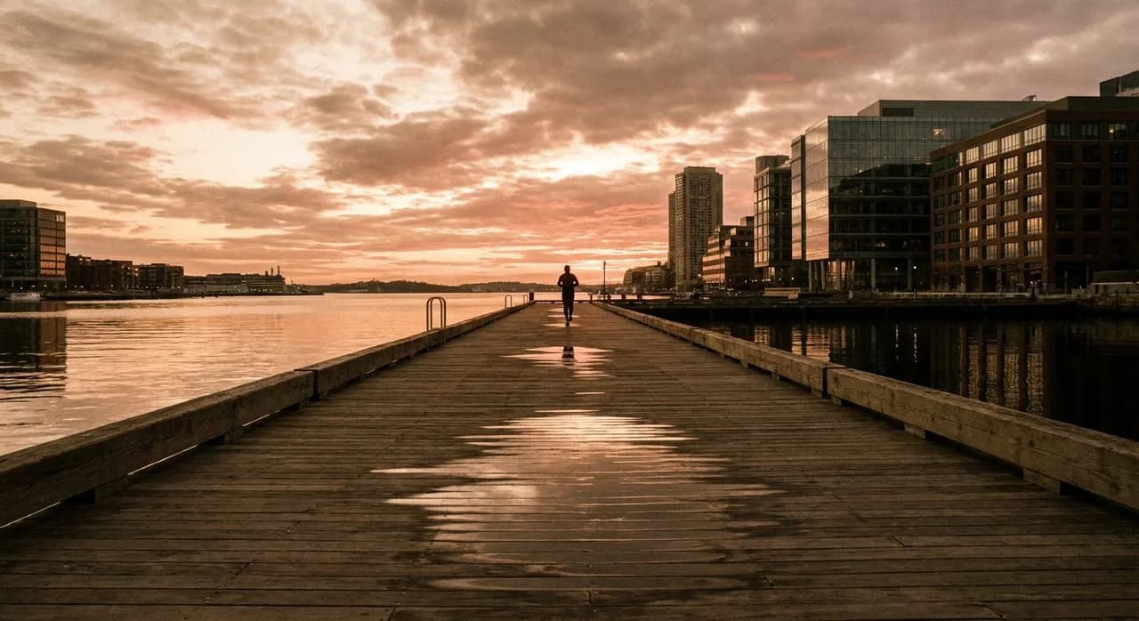 Sunrise Coffee Runs and Harbor Walks in Seaport District Boston