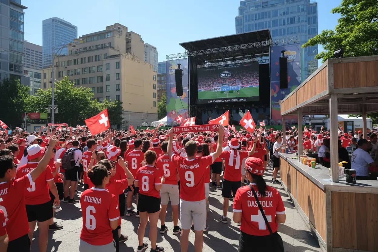 Switzerland supporters using a public route in Vancouver