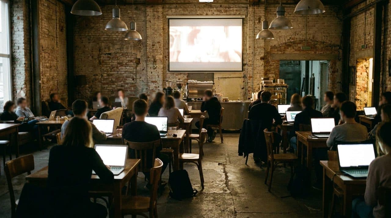 The Coffee Shop Where Nintendo Direct Streams Play on Projectors - scene