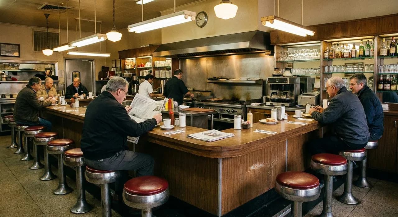 The corner stool at Eisenberg's Sandwich Shop that hasn't moved since 1929