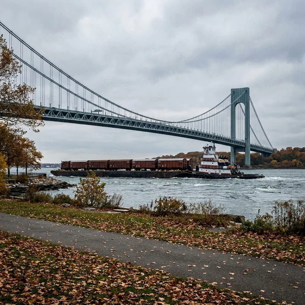 Watching the Cross-Harbor Rail Barges from Bay Ridge's Shore Road Park
