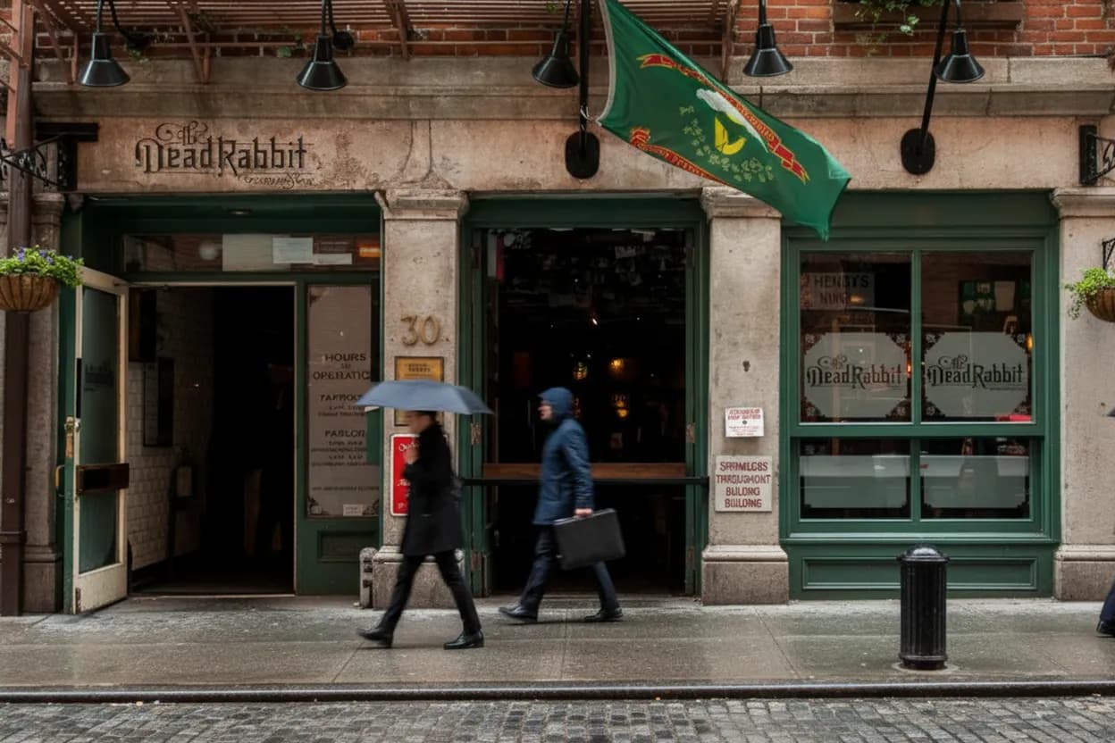 Cover scene for The Dead Rabbit Taproom for a FiDi Nightcap After Ferry or PATH Delays