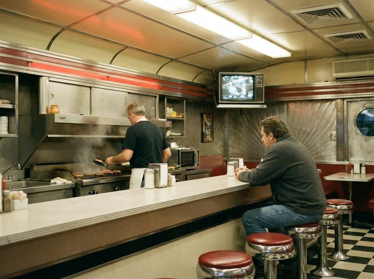 The Diner Screening Midwest Baseball for Homesick Transplants - scene