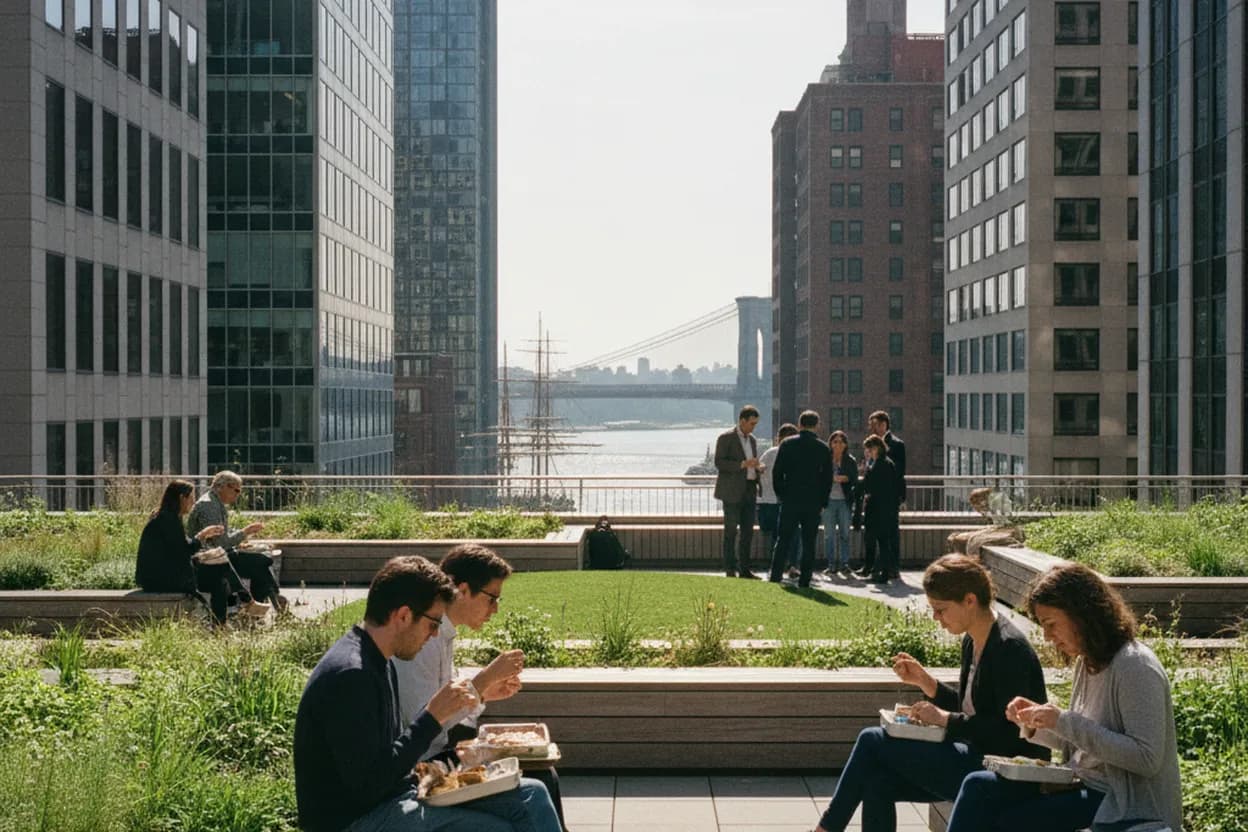 Cover scene for The Elevated Acre: A Free FiDi Lunch-Break Escape Above the Street