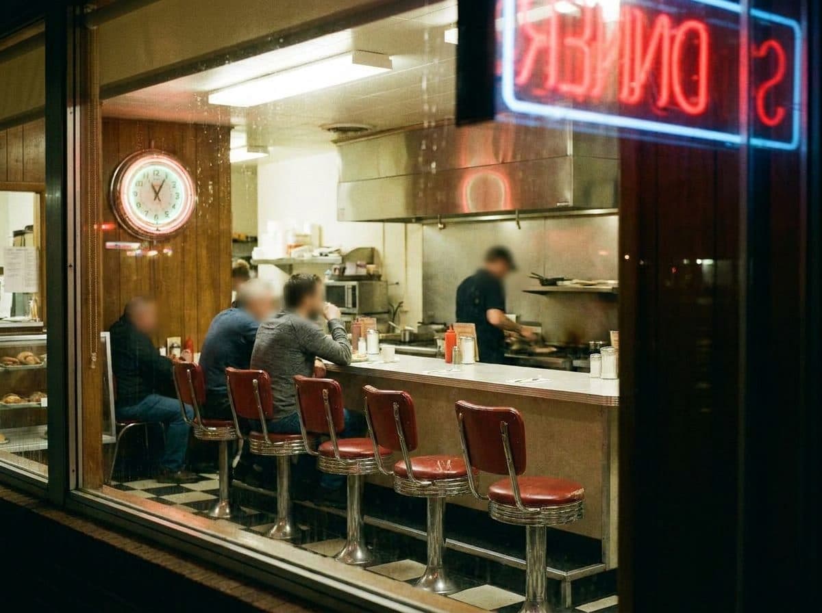 The Late-Night Counter Where Disclosure Movie Fans Dissect Every Frame Over Pie - scene