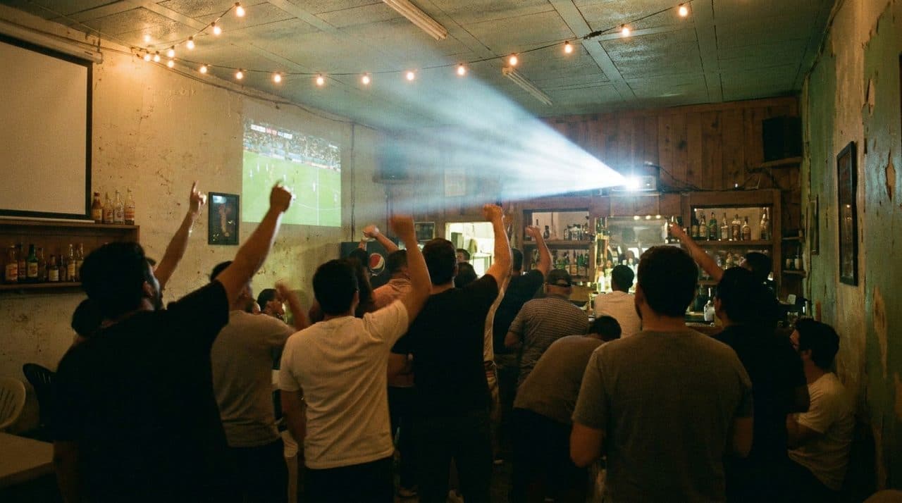 The Mexican Canteen Streaming Mexico vs Serbia While Serving Pozole and Micheladas - scene