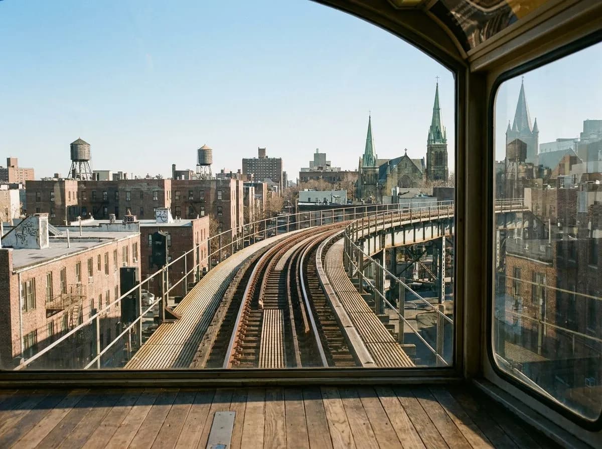 The Q train above-ground stretch from Brighton Beach to Prospect Park