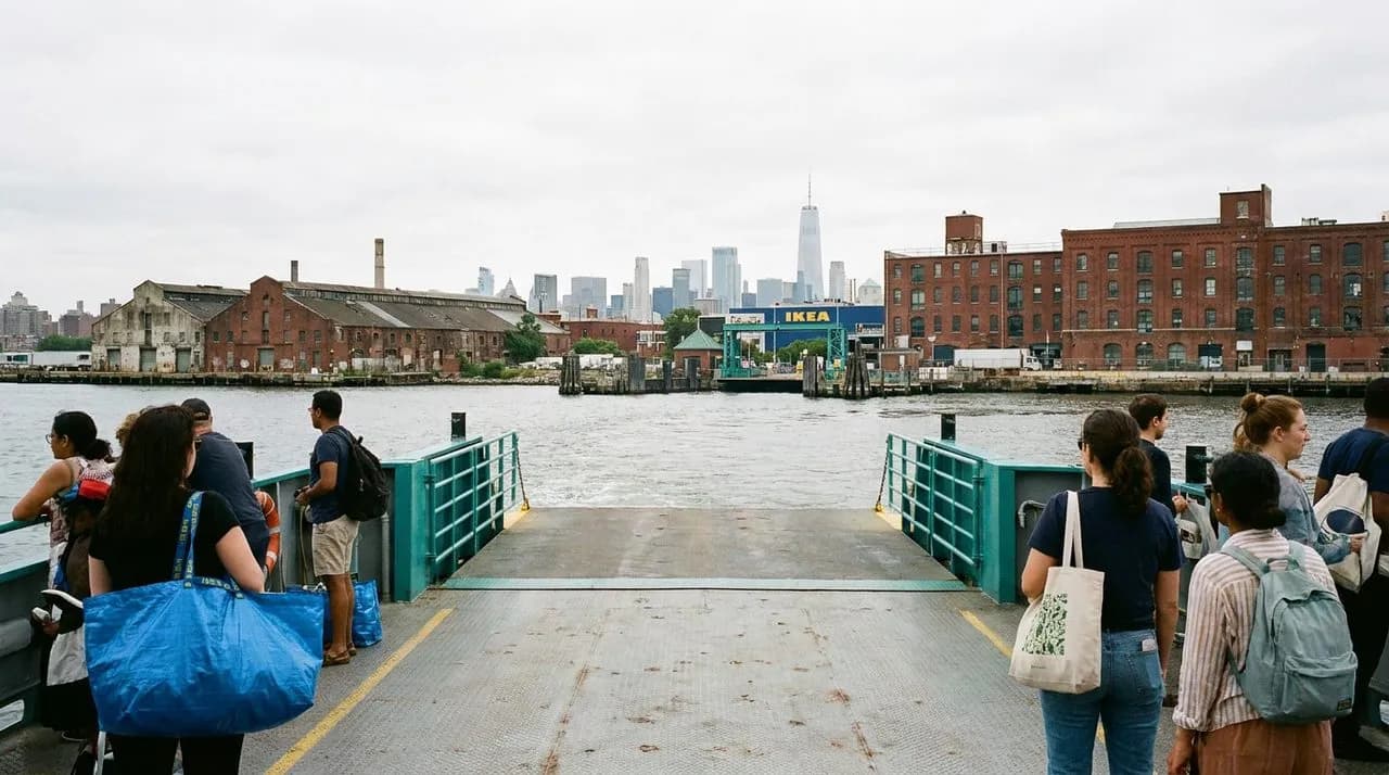 the red hook ikea ferry when commuters mix with furniture shoppers