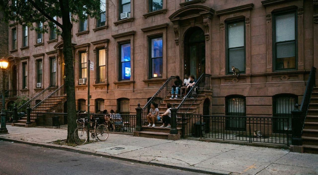 The Stoop Screening Where Knicks vs Spurs Draws a Block-Wide Playoff Congregation - scene