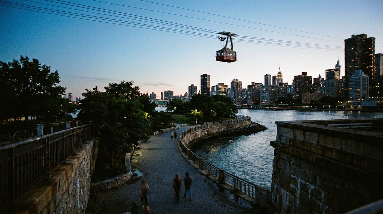 The Tramway Loop Where Espionage Plots Dissolve Into East River Crosswinds - cover image