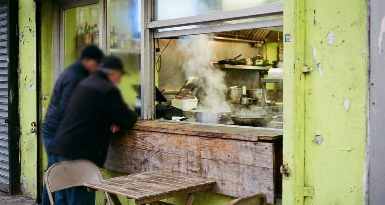 The Trinidadian Roti Shop That Becomes a Movie-Night Gathering Spot - scene