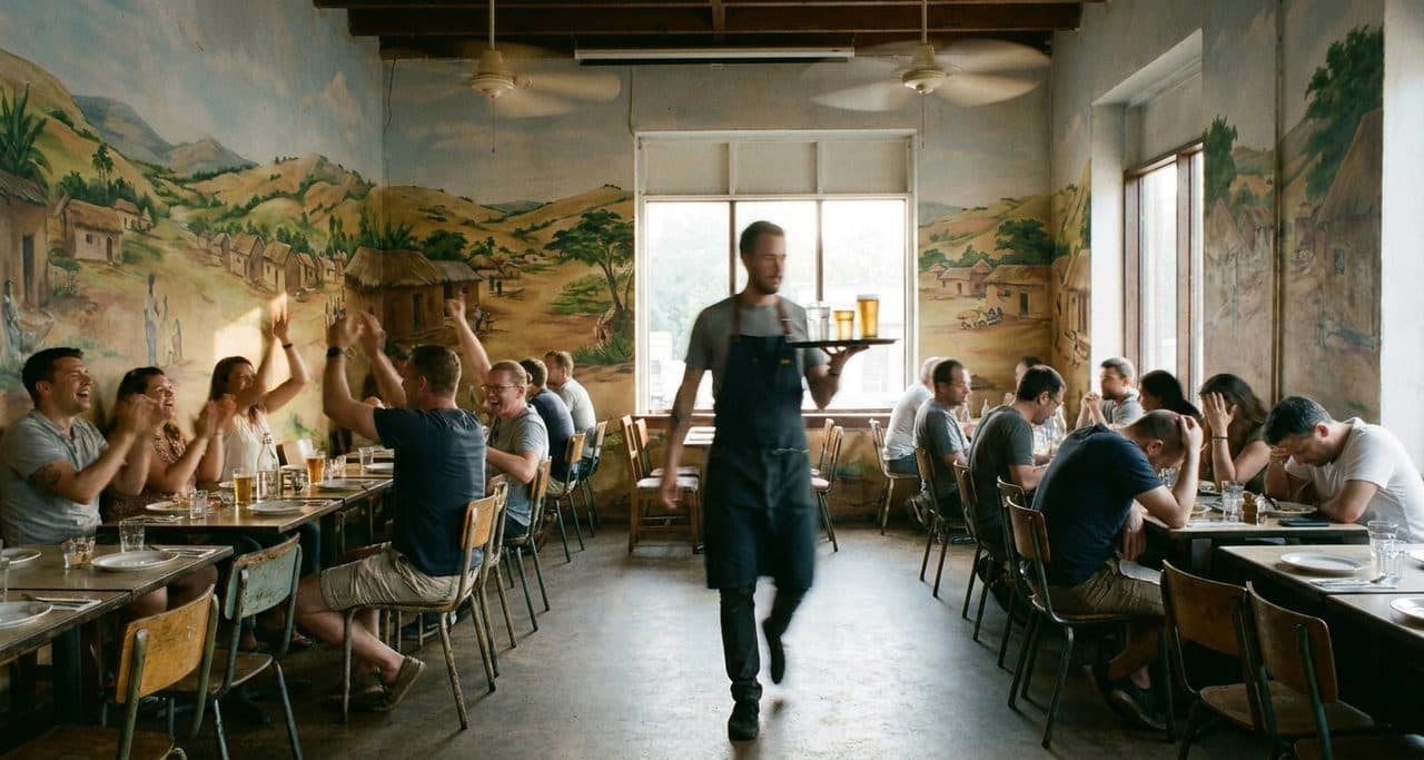 The West African Grill Screening Both Sides of a Rivalry - scene