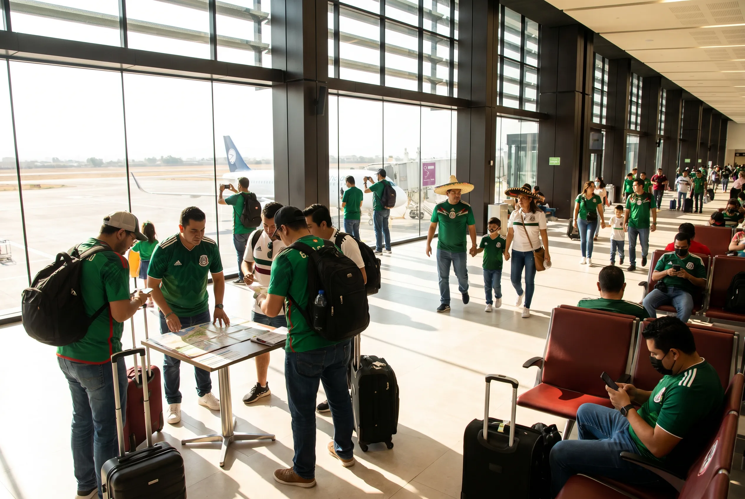 World Cup supporters navigating Tijuana · Los Angeles · Mexico during match day.